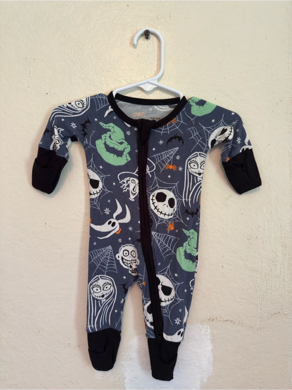 Disney/ Little Sleepies Navy Blue Halloween Print Baby One-Piece Zippy